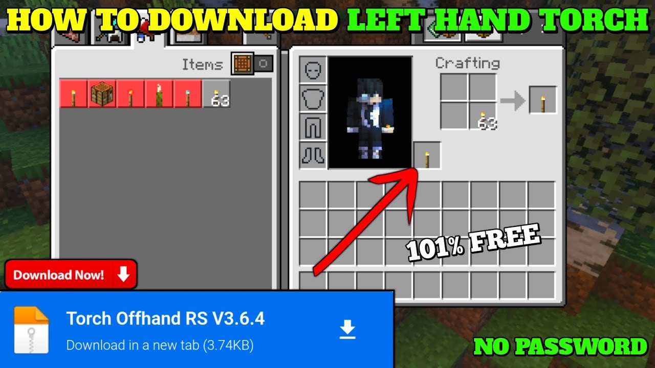 How To Download Offhand Torch In Minecraft PE 1.21+ Official Version 🥰 ...