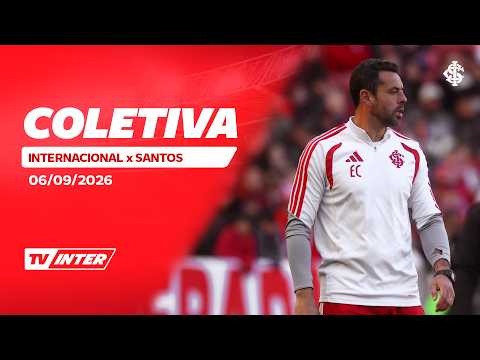 Esteban Conde concede entrevista coletiva após Internacional x Santos pela 26ª rodada do Brasileirão