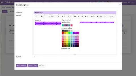 Website Product FAQ Workflow Odoo