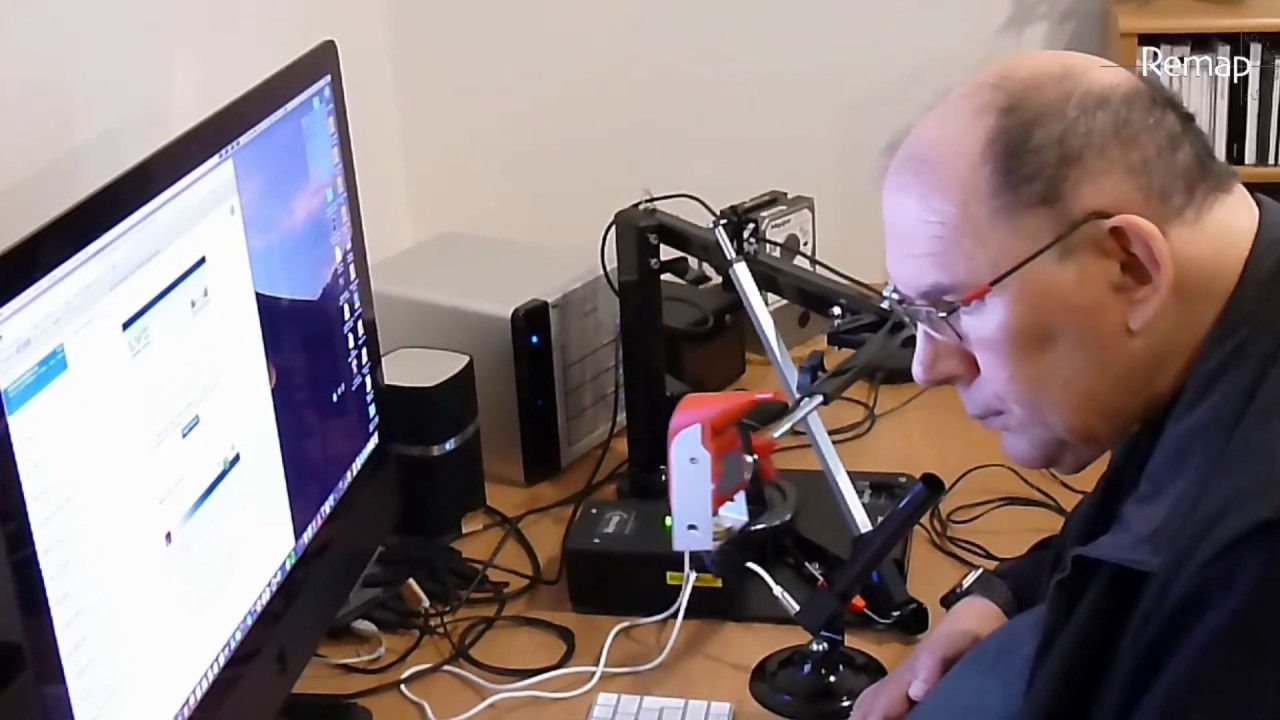 Voice controlled, motorized Integramouse arm by Remap - YouTube