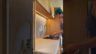 VANLIFE Kitchen Cleanup! 🚐🧼 #asmr #vanlife #cat #shorts