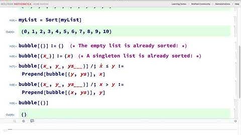 Bubble Sort Algorithm in Mathematica