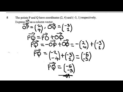 Express PQ vector as a Column Vector.