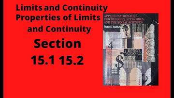 Ch # 15 Sec # 15.1, 15.2, 15.3: Limits and Continuity Business Mathematics Frank S Budnick
