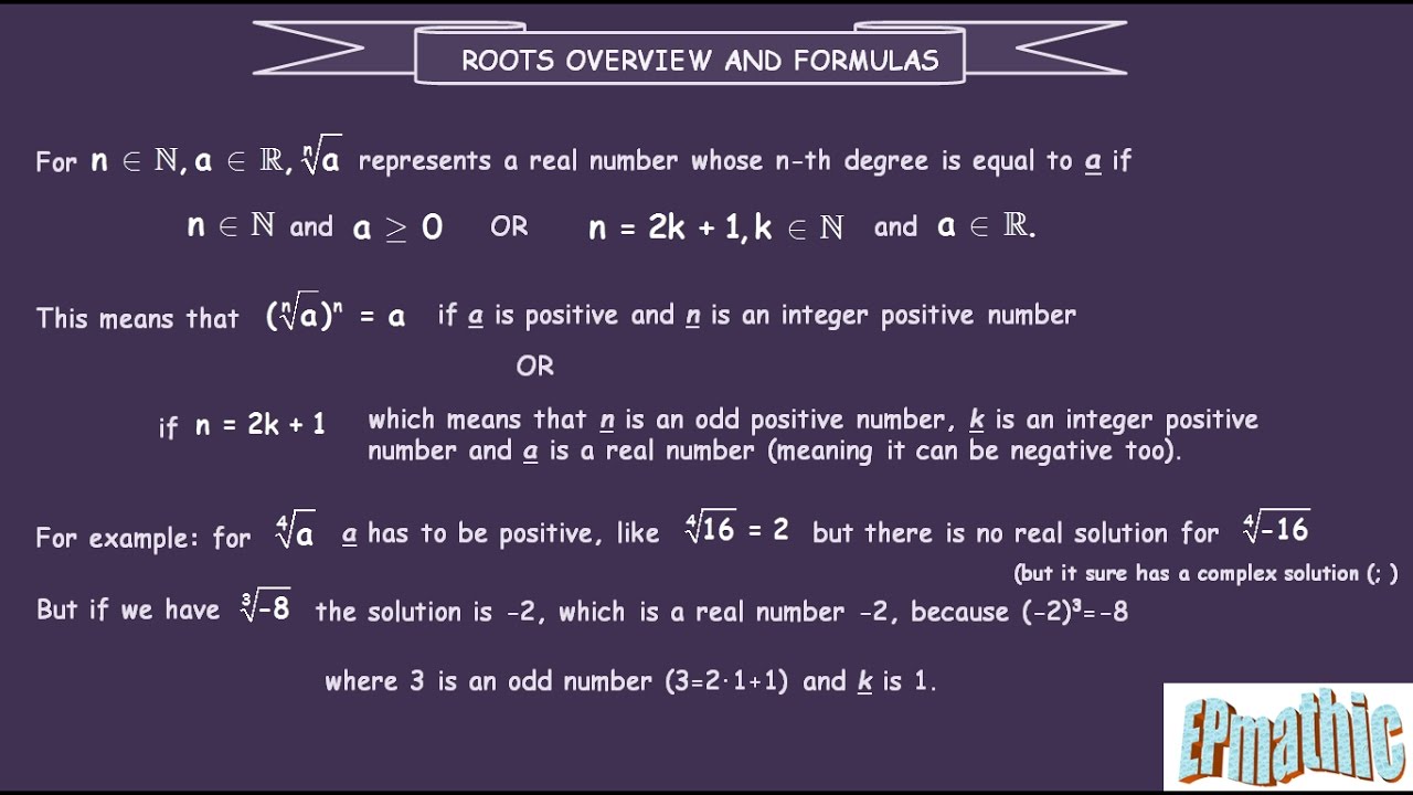 Roots Overview and Formulas - YouTube