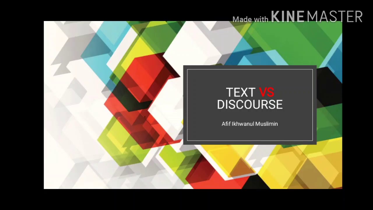Discourse vs Text