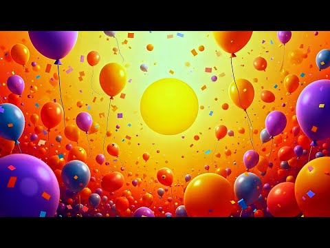 شاشة توقف تلفزيونية بالونات طائرة شاشة توقف احتفالية فيديو خلفية احتفالية