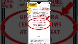 CARA CEK KUOTA INDOSAT | TERBARU 2026 #shorts #indosat #im3