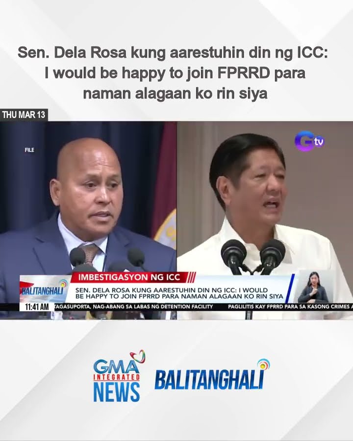 Sen. Dela Rosa kung aarestuhin din ng ICC -  I would be happy to join FPRRD para... | Balitanghali