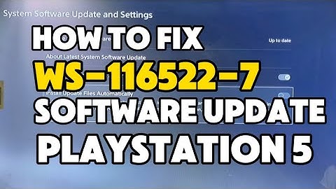 Howto fix PS5 Error WS-116522-7 The system software is the update failed PS5