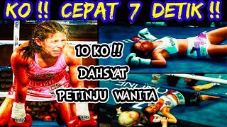 10 KO GANAS!!  'Petinju wanita' HANYA 7 Detik mampu Pukul KO petinju tak terkalahkan