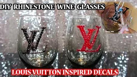 DIY LOUIS VITTON INSPIRED BLING DOLLAR TREE WINE GLASS- *BEGINNER FRIENDLY*