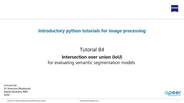 Tutorial 84 - Intersection over Union (IoU) for evaluating semantic segmentation models
