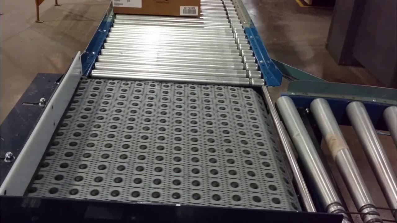 90 degree conveyor right angle ARB Intralox transfer test YouTube