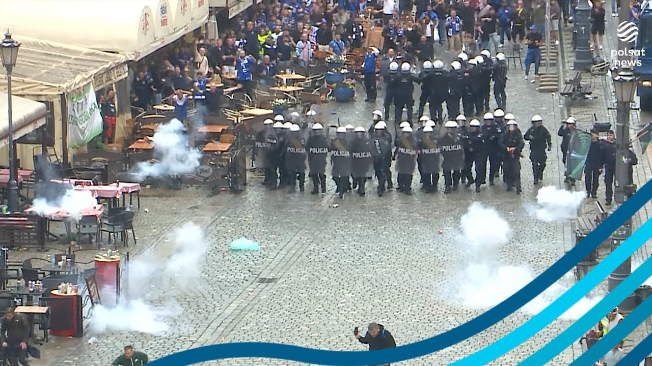 Starcia kibiców we Wrocławiu. Policja użyła armatki wodnej, są zatrzymani
