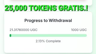 GANA 25,000mil UGC TOKENS semanal y mineria en la nube infinita segun el dispositivo TIPS de ayuda.!