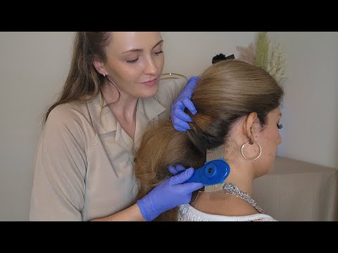 ASMR Detailed & Delicate Nursing Scalp Check with Blue Comb Therapy for Tingles - No Talking ASMR