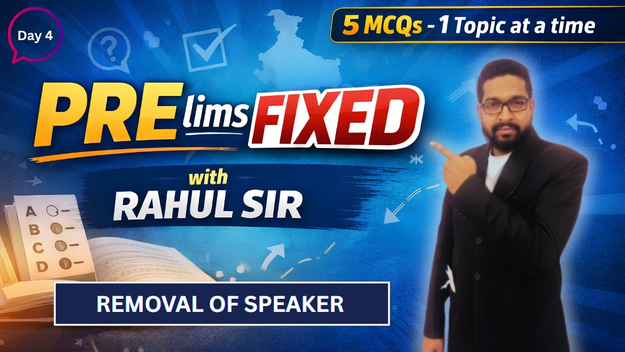 Removal of Lok Sabha Speaker | Article 94 & 96 | Rules 200–203 | PRElims FIXED 2026