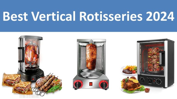 Nutrichef Vertical Countertop Oven with Rotisserie, Bake, Broil, & Kebab  Rack Functions - Adjustable Settings - 2 Shelves 