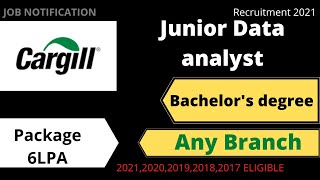Cargill group Jobs || Bachelor's degree , Btech Eligible || package 6LPA || All India Eligible 2021