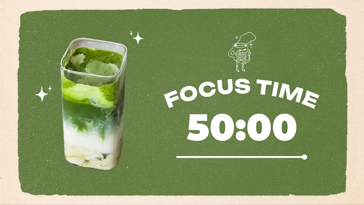 🧊 Study with Me | Iced Matcha Latte | 50/10 Timer | Chill Lo-fi 🎶 | 4 Hour Focus Session