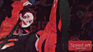 Speed Art: Header Anime - Tanjiro Kamado - [SafiraYut]