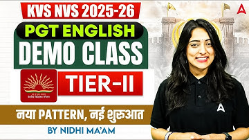 KVS NVS 2025-26 General Paper ENGLISH DEMO CLASS | PRT TGT PGT Tier-II | By Nidhi Ma