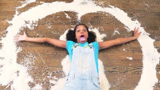 Rice Snow Angel! Shasha And Shiloh Food! - w/ Frozen Elsa - Funny Robot - Onyx Kids