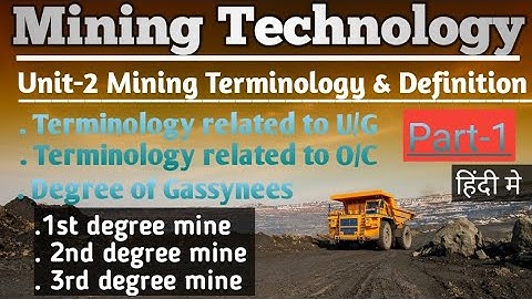 Mining Terminology & Definition | Unit-2 |  Mining Mantra | In Hindi | Part-1