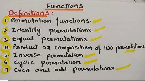 Permutation function- Definitions - Discrete Mathematics -MFCS