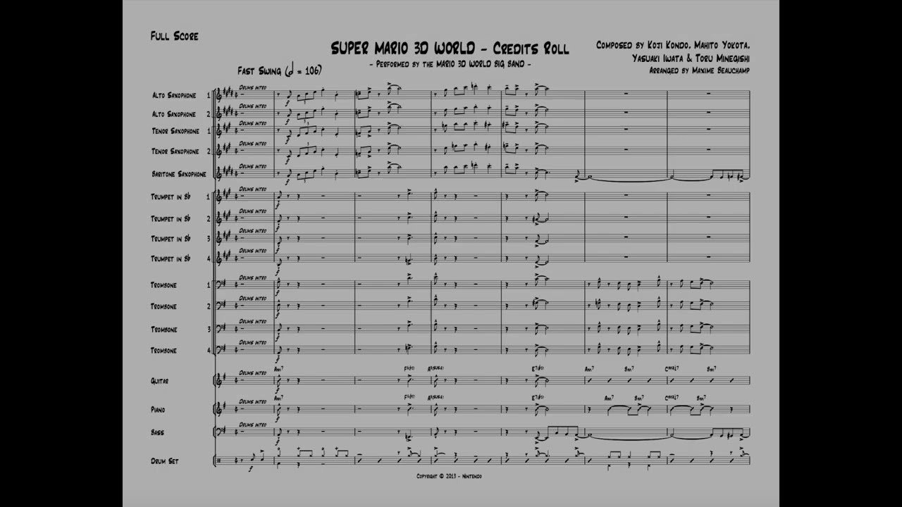 Super Mario 3D World (End Credit) - Big Band (Réédition)