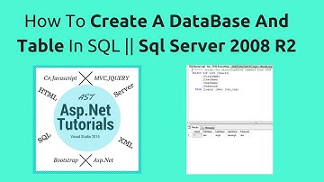 How to create a database and table in sql || sql server 2008 R2