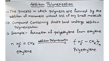 Addition polymerization||polymer|| introduction to polymer chemistry|| class 12