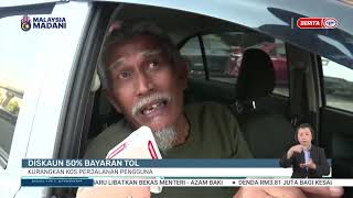 24 DIS 2025 - BERITA PERDANA- DISKAUN 50% BAYARAN TOL KURANGKAN KOS PERJALANAN PENGGUNA