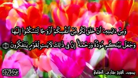 ومن آياته أن خلق لكم من أنفسكم أزواجا لتسكنوا إليها وجعل بينكم مودة ورحمة - سورة الروم 21