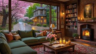 Gentle Rain Coffee Shop Music ☕ Smooth Jazz Piano & Fireplace Sounds for Work, Study & Relax screenshot 3