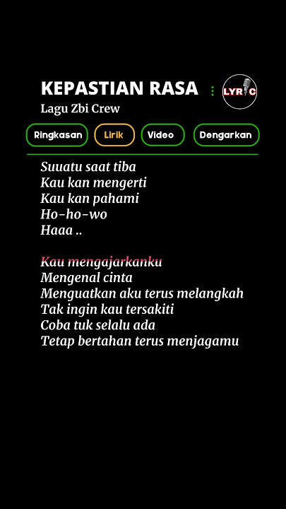 lirik lagu Kepastian Rasa (Lagu Zbi Crew) #masukberanda #storytime #lewatberanda #liriklagu