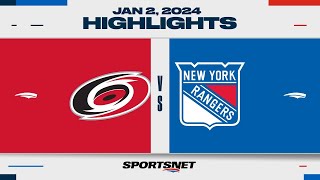 NHL Highlights | Hurricanes vs. Rangers - January 2, 2024