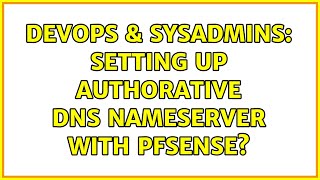Famous DevOps & SysAdmins: Setting up authorative DNS nameserver with PfSense? Profile
