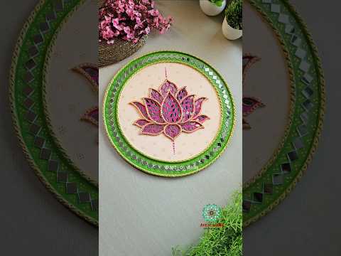 Easy lotus design, Lippan Art ❤️ #easydiy #lotus #trending #diycrafts #homedecor #shorts #lippanart