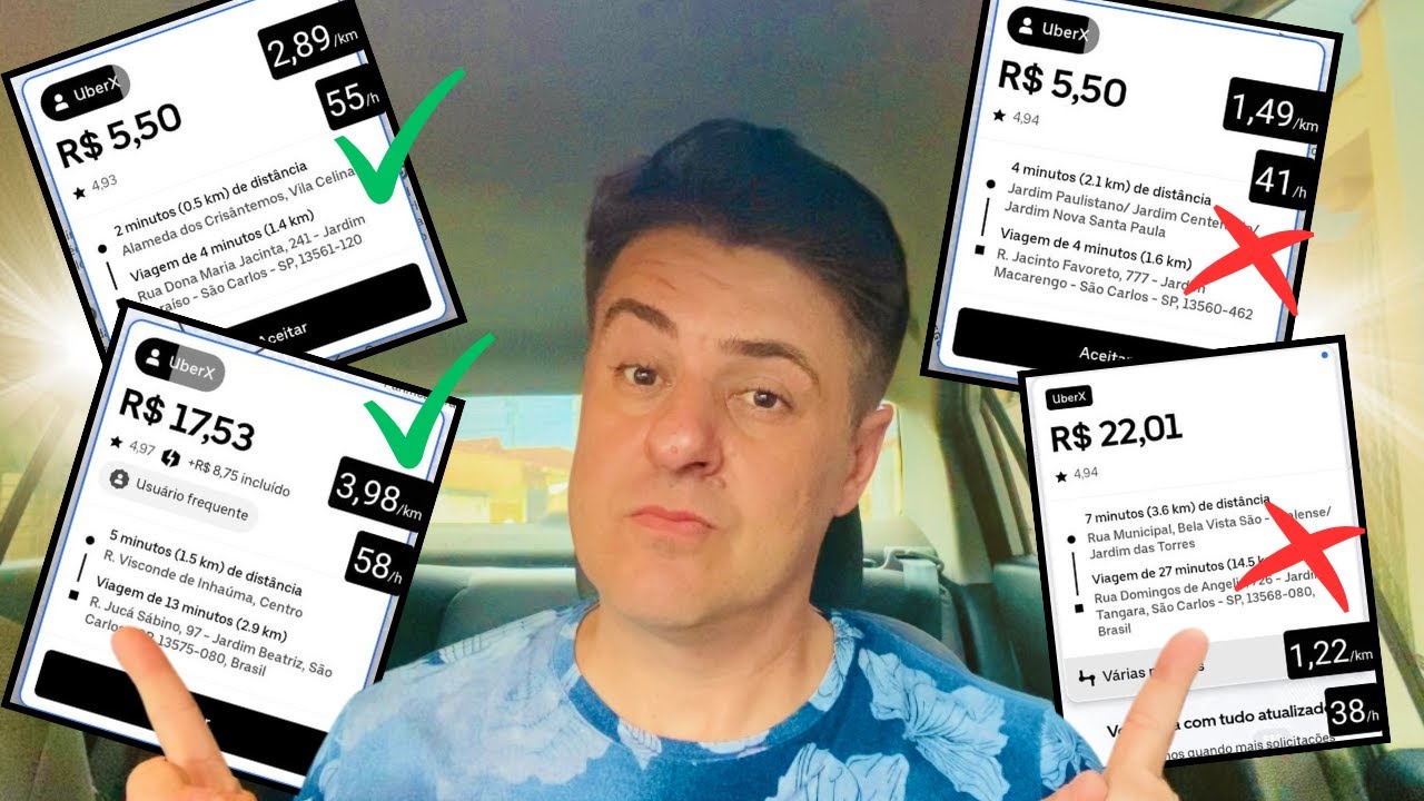 Como ESCOLHER VIAGENS na Uber olhando KM e Hora
