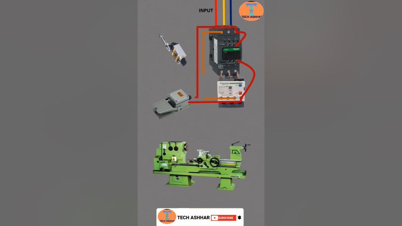 Lathe machine wiring connection diagram #shorts #wiring #electrical #