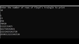 Print Floyd's Triangle in  C programming !! Described In Nepali.