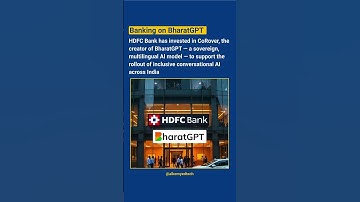 India Takes a Big Step in AI | HDFC Bank backs BharatGPT