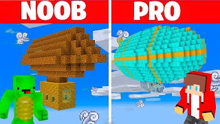 MIKEY vs JJ Family - Noob vs Pro: AIRSHIP Build Challenge in Minecraft
