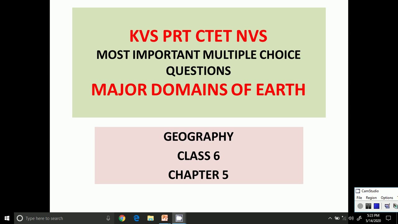 MOST IMPORTANT MULTIPLE CHOICE QUESTIONS ON MAJOR DOMAINS OF EARTH