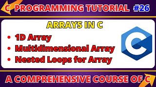 Array in C | Multidimensional Array in C | 1D Array, 2D Array, 3D Array | C  Programming Course #26