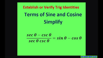 Verify Trig Identity (sec x - csc x)/(sec x csc x) = sin x - cos x). Common denominator