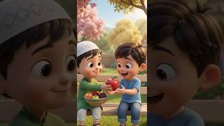 Sharing Food with Others ❤️🍎 | Kids Islamic Story #islamickids #happylearningtime