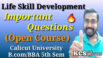 Life Skill Development|Important Questions|Open Course|Calicut University Bcom/BBA 5th Semester